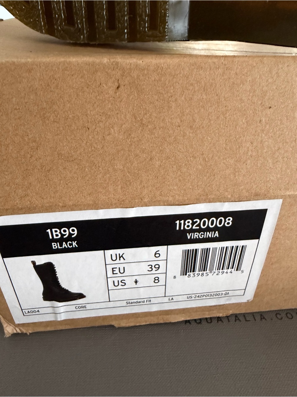 Dr. Martens Black Leather Lace-Up Combat Boots - Picture 2 of 8